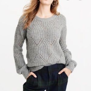 Abercrombie lofty puff sleeve crew neck sweater